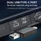 Car wireless adapter with dual USB/Type-C port connectors and vented housing