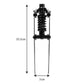 Black front shock absorber fork kit size: 33.5 cm tall, 7 cm wide
