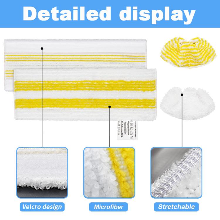 For Karcher Easyfix SC1 SC2 SC3 SC4 SC5 SV7 Steam Mop Replacement, 3pcs /Pack  Flat Mop Attachments, 3pcs /Pack Mop Pads