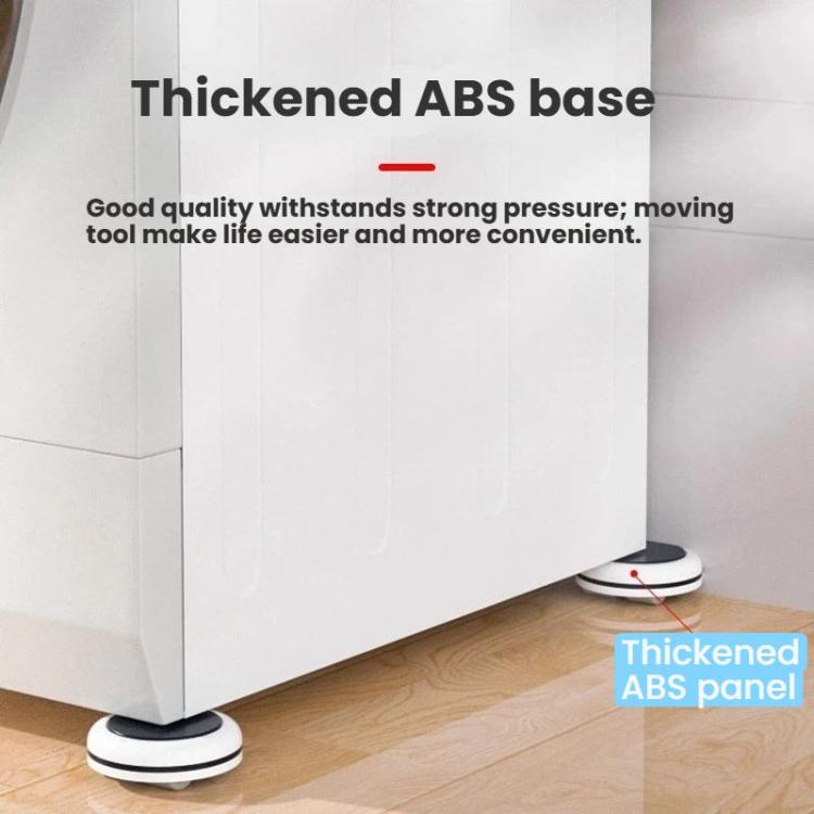 Furniture roller slider under cabinet corner with white base and black trim