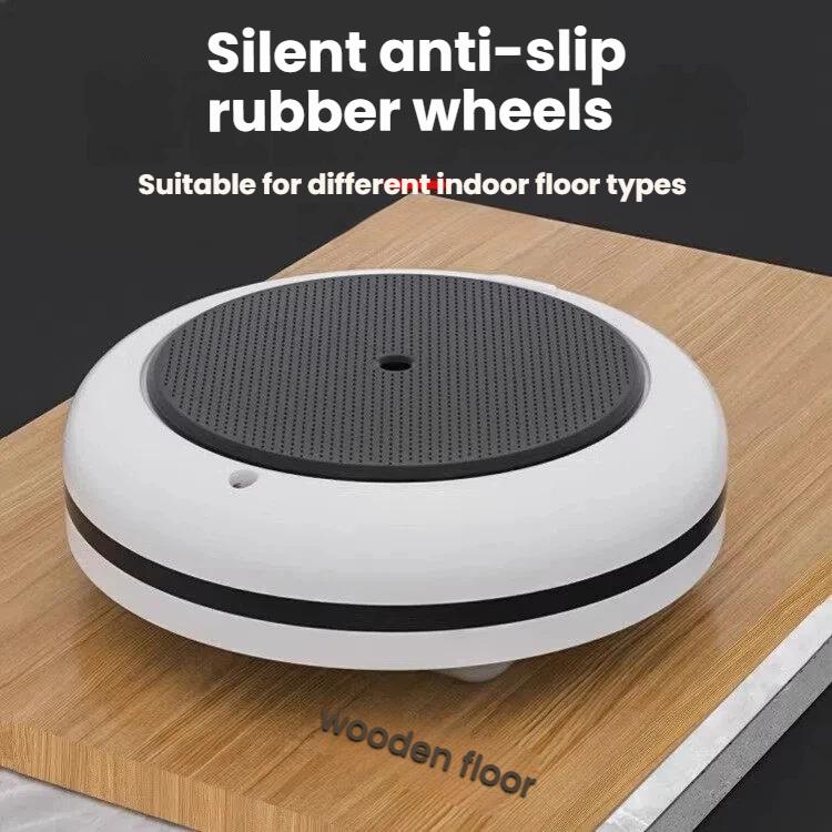 Round anti-slip furniture mover base with black textured top and white outer ring