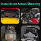 Motorcycle blind spot radar detector unit with black sensor module and mounting bracket