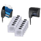 Set of three external aquarium replacement filter cartridges with white filter pads and black frames