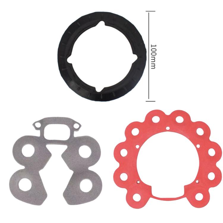 Set of vacuum cyclone seal rings and sound isolation cotton pads (black, gray, red)