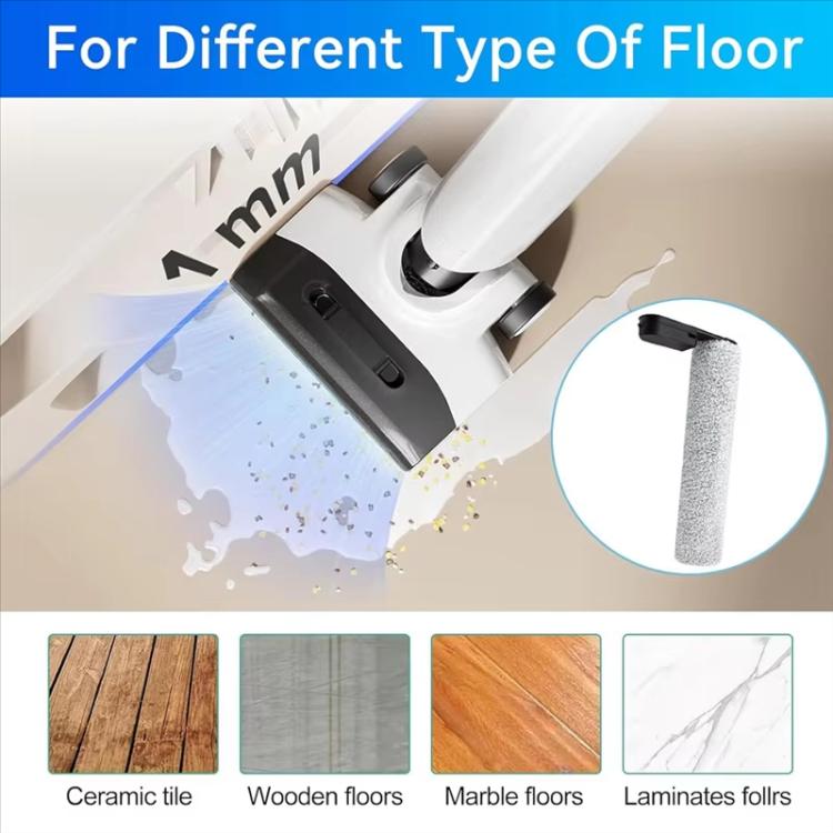 Wet dry vacuum floor brush roller with grey cylinder for different floor types