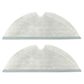 Two gray mop pads with hook-and-loop backing for robot vacuum mopping