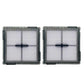 Pair of white pleated vacuum filters in square black frames