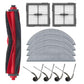 Robot vacuum accessory set with main brush, two filters, mop pads, and side brushes