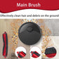 Red and black main brush for robot vacuum with rotating bristle head