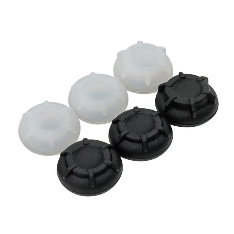 Silicone joystick caps set with six black and light gray dome covers for controller sticks