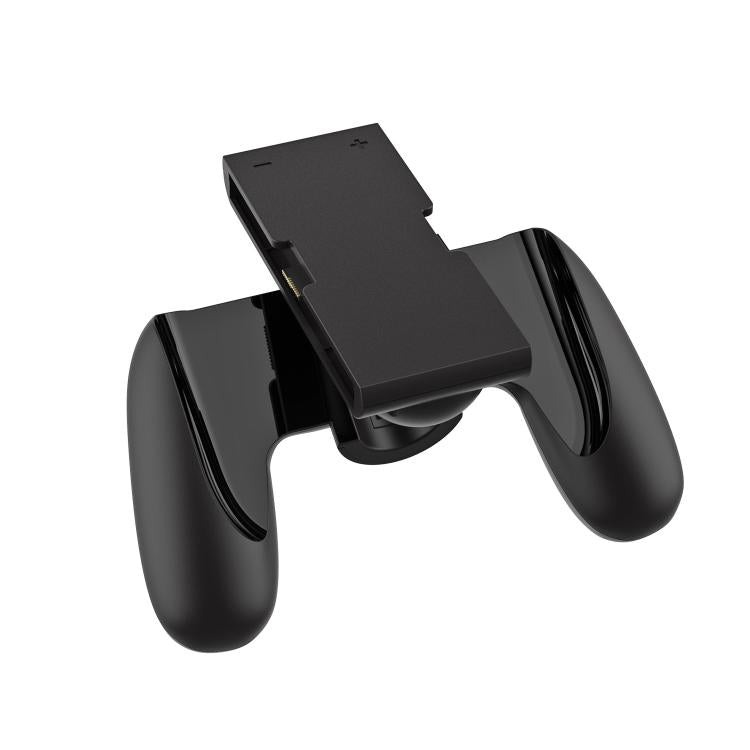 Black charging handle grip for Nintendo Switch 2 with dock cradle