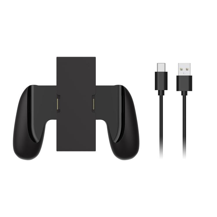 Black charging handle grip for Nintendo Switch 2 with USB charging cables