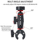 Black adjustable clamp bracket adapter showing tilt and rotation hinge points
