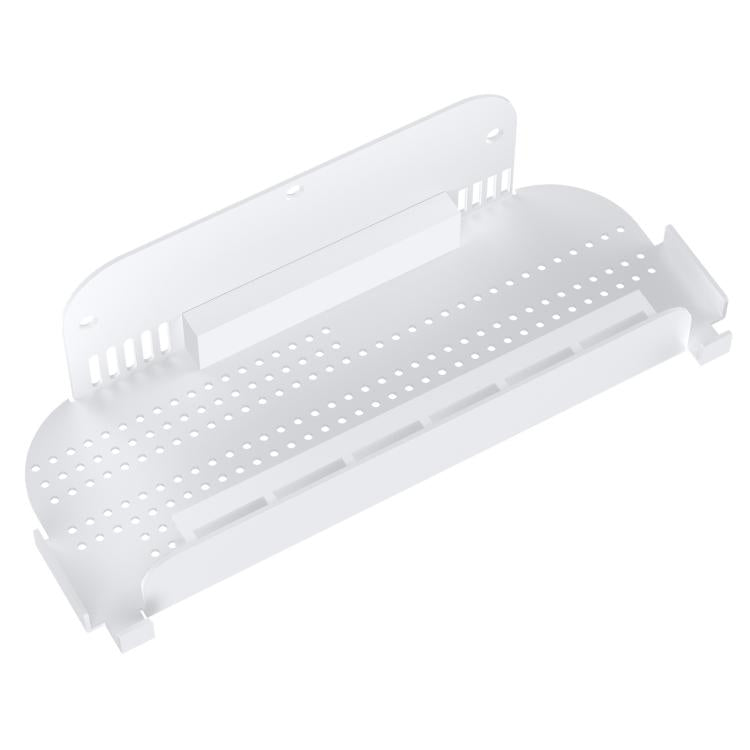 White wall mount holder with perforated insert for storing game cards and Joy-Cons