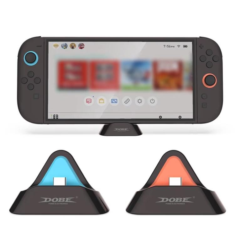 Black charging dock for handheld console on base, with included cradle pieces