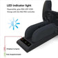 Black charging dock with LED indicator lights showing charging status