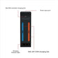 Charging dock diagram with power input, two controller slots, and LED indicator light