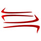 Set of 4 red carbon-fiber door panel stickers, curved edge strips
