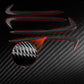 Red-accent black carbon-fiber door panel sticker set, curved trims