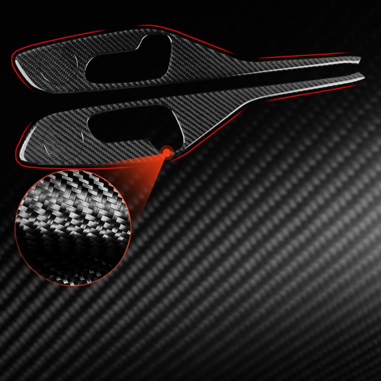 Black carbon-fiber style seat adjustment decorative stickers with red guide outline