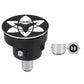 LED rotating tail light with black housing and compass star pattern on top