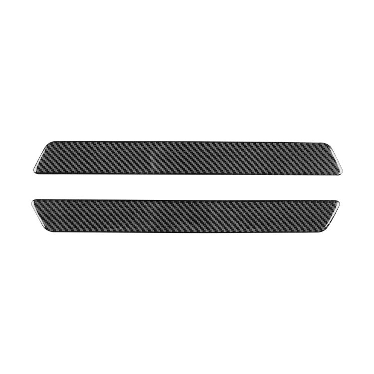 Door sill sticker set, black carbon-fiber pattern, 2 curved trim pieces