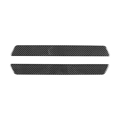 Door sill sticker set, black carbon-fiber pattern, 2 curved trim pieces