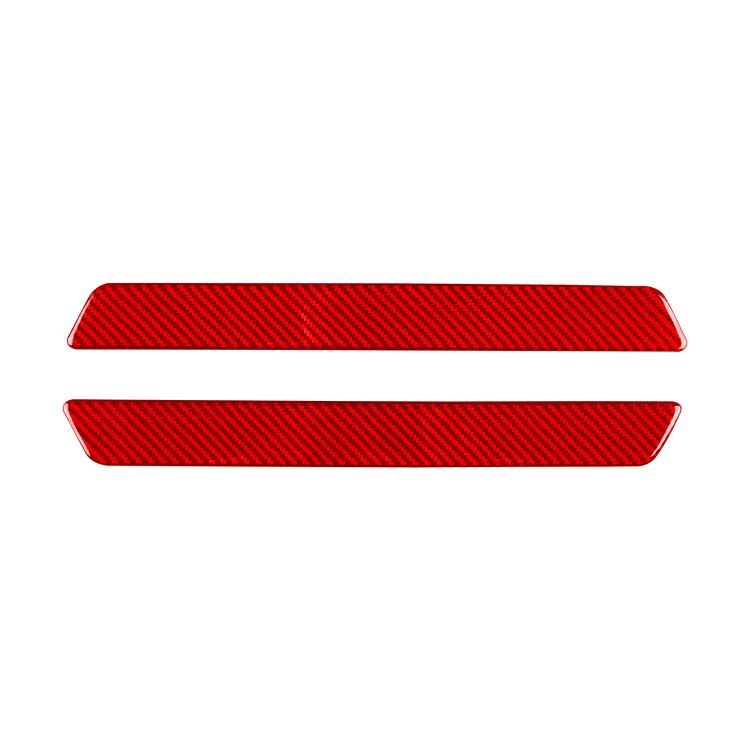 Door sill sticker set, red carbon-fiber pattern, 2 curved trim pieces