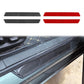 Door sill sticker set, matching black and red carbon-fiber trim pieces, 2-pack