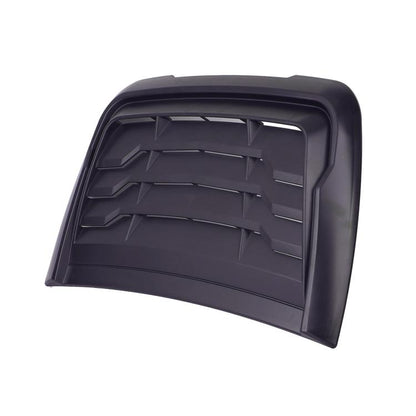 Frosted black hood air intake cover deflector with ribbed grille detail