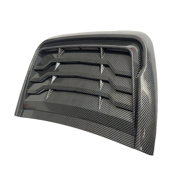 Carbon pattern hood air intake cover deflector with textured weave finish