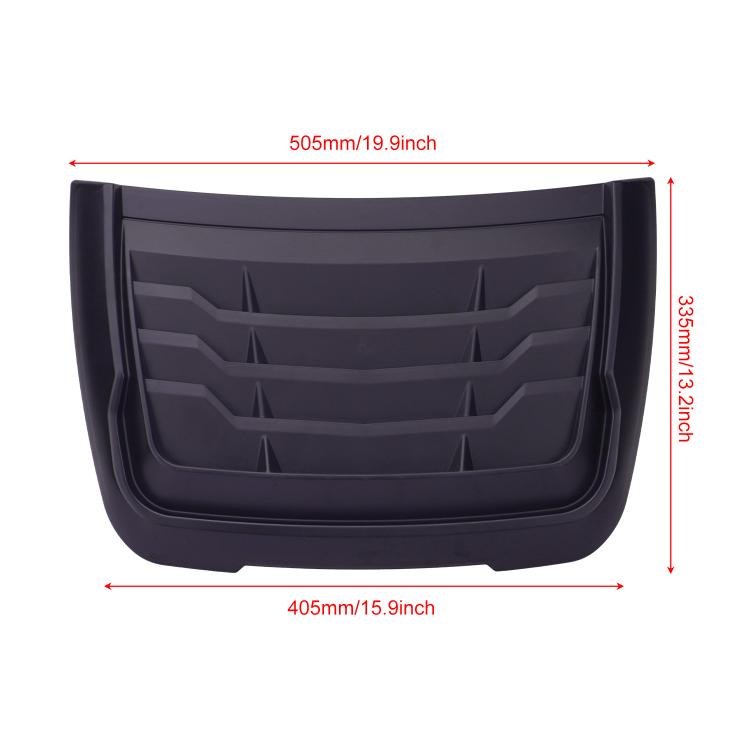 Frosted black hood air intake deflector, rectangular grille panel