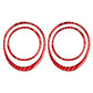 Red carbon-fiber style side air vent ring stickers, 2-pack