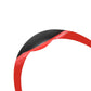 Red carbon-fiber vent ring sticker strip, curved edge detail