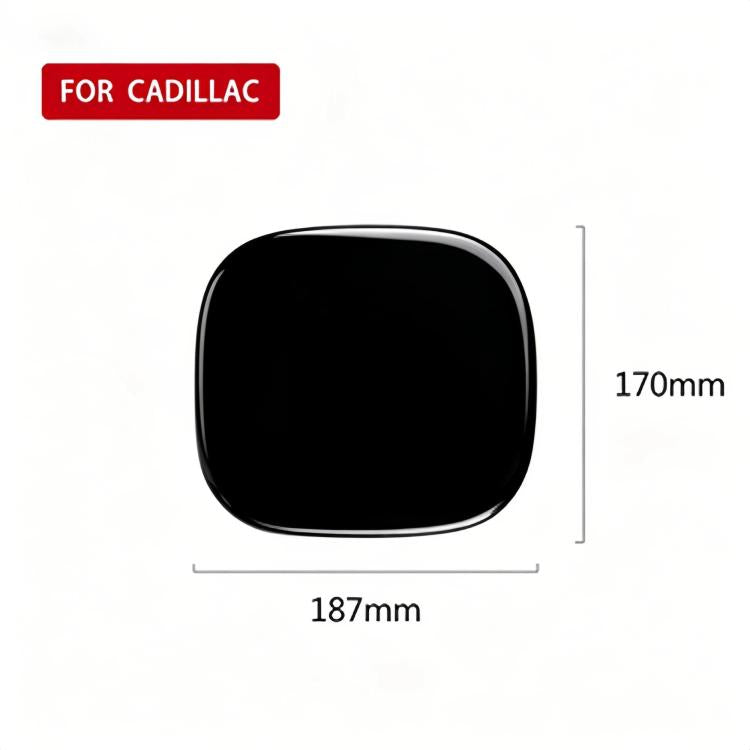 Black fuel door sticker, rounded square size 187 x 170 mm