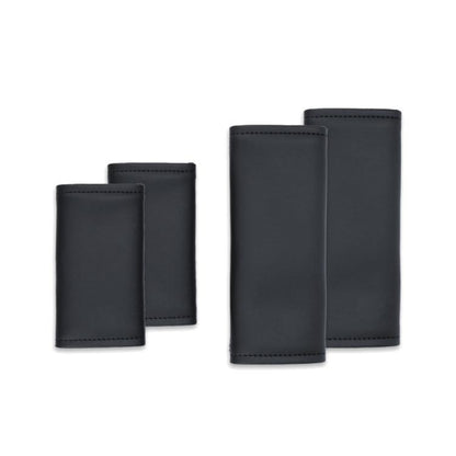 Set of dark gray faux leather interior door handle covers, three-piece set