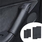 Dark gray faux leather interior door handle cover installed, with matching set inset