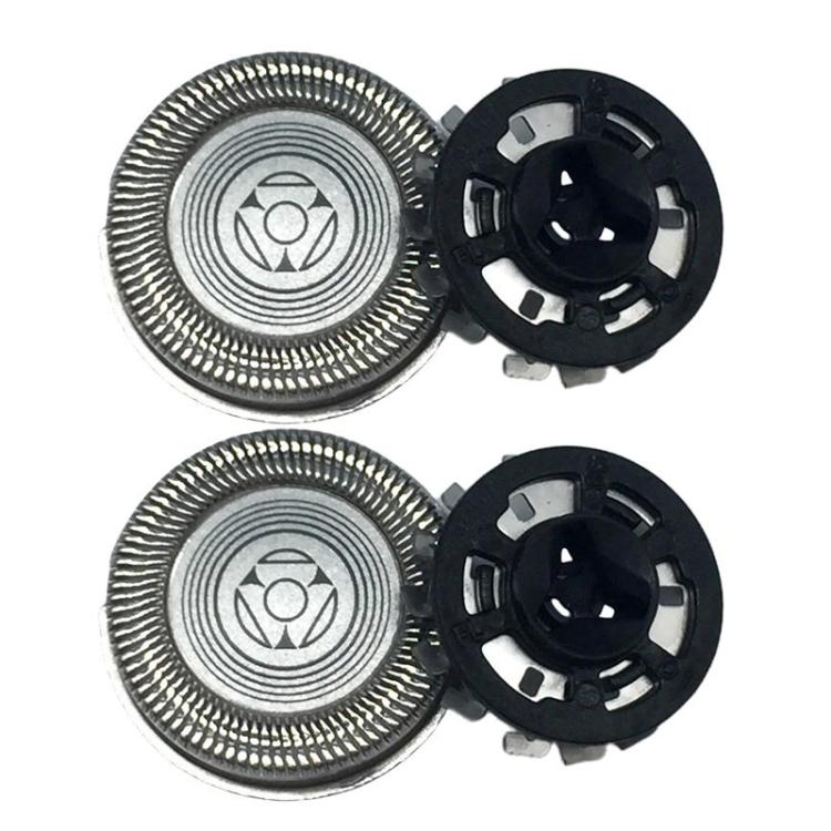 2-pack razor shaver blade replacement heads with circular metal foils and black holders