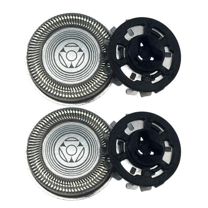 2-pack razor shaver blade replacement heads with circular metal foils and black holders