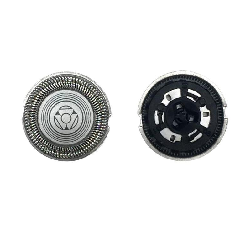 2-pack razor shaver blade replacement heads, front foil and rear mounting view