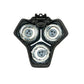 Electric shaver upper head assembly with black body and three metal foil cutters