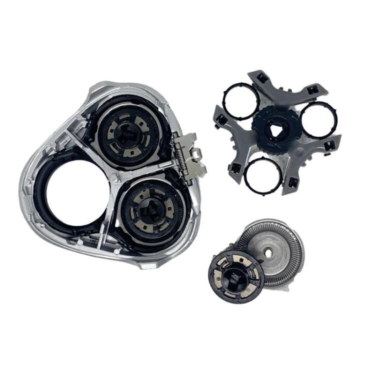 Replacement shaver head parts set with blade unit, mounting ring, and star piece