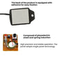 Black vibration sensor with adhesive back pad and connector cable