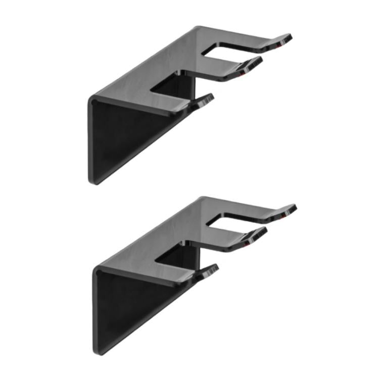 Two-pack self-adhesive acrylic razor holders with three-slot top for blade storage