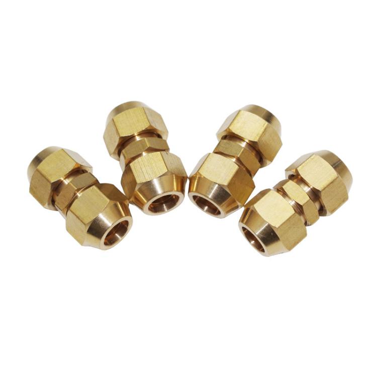 Assorted brass quick-connect fittings for copper pipe extension joints