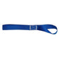 Blue securing strap with cross-woven patch detail and loop handle