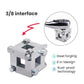 Disc brake piston adjuster tool with 3/8 interface socket end, silver metal