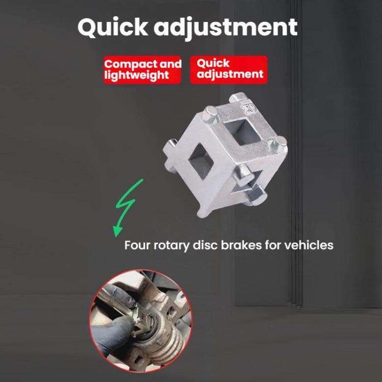 Compact disc brake piston adjuster tool, silver clamp with quick adjustment