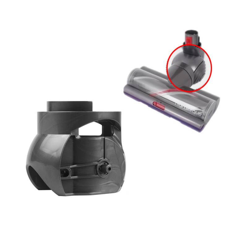Vacuum cleaner V-ball connector, grey plastic housing with side opening and red insert