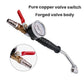 Inflation rod with pressure gauge, copper valve switch and red grip lever